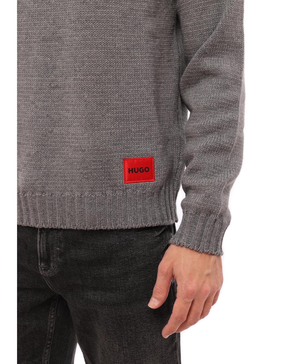 HUGO BOSS Серый шерстяной джемпер / свитер, фото 5