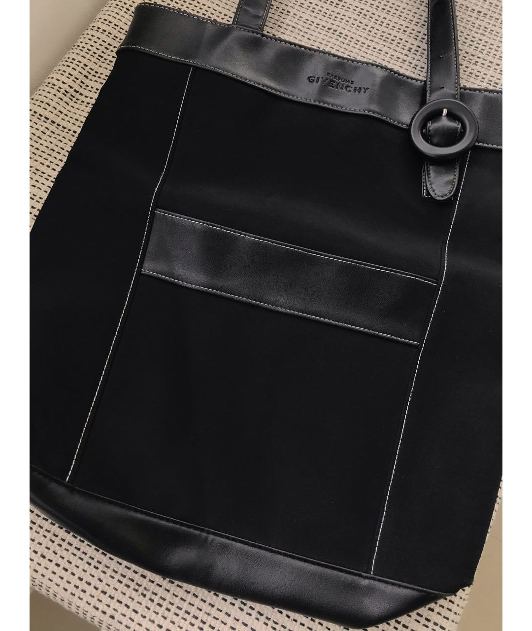 GIVENCHY VINTAGE Черная тканевая пляжная сумка, фото 3
