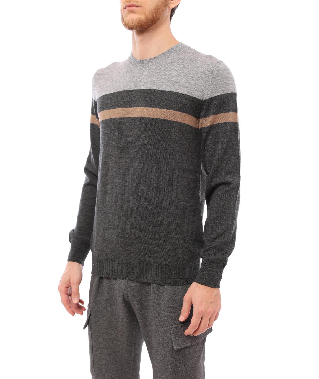 PESERICO Серый шерстяной джемпер / свитер, фото 4