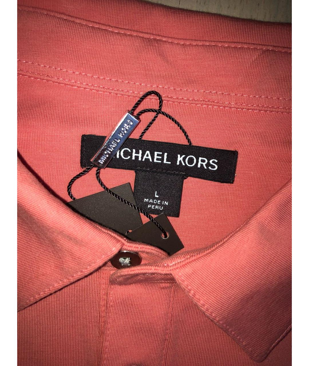 MICHAEL KORS Розовое хлопковое поло с коротким рукавом, фото 3