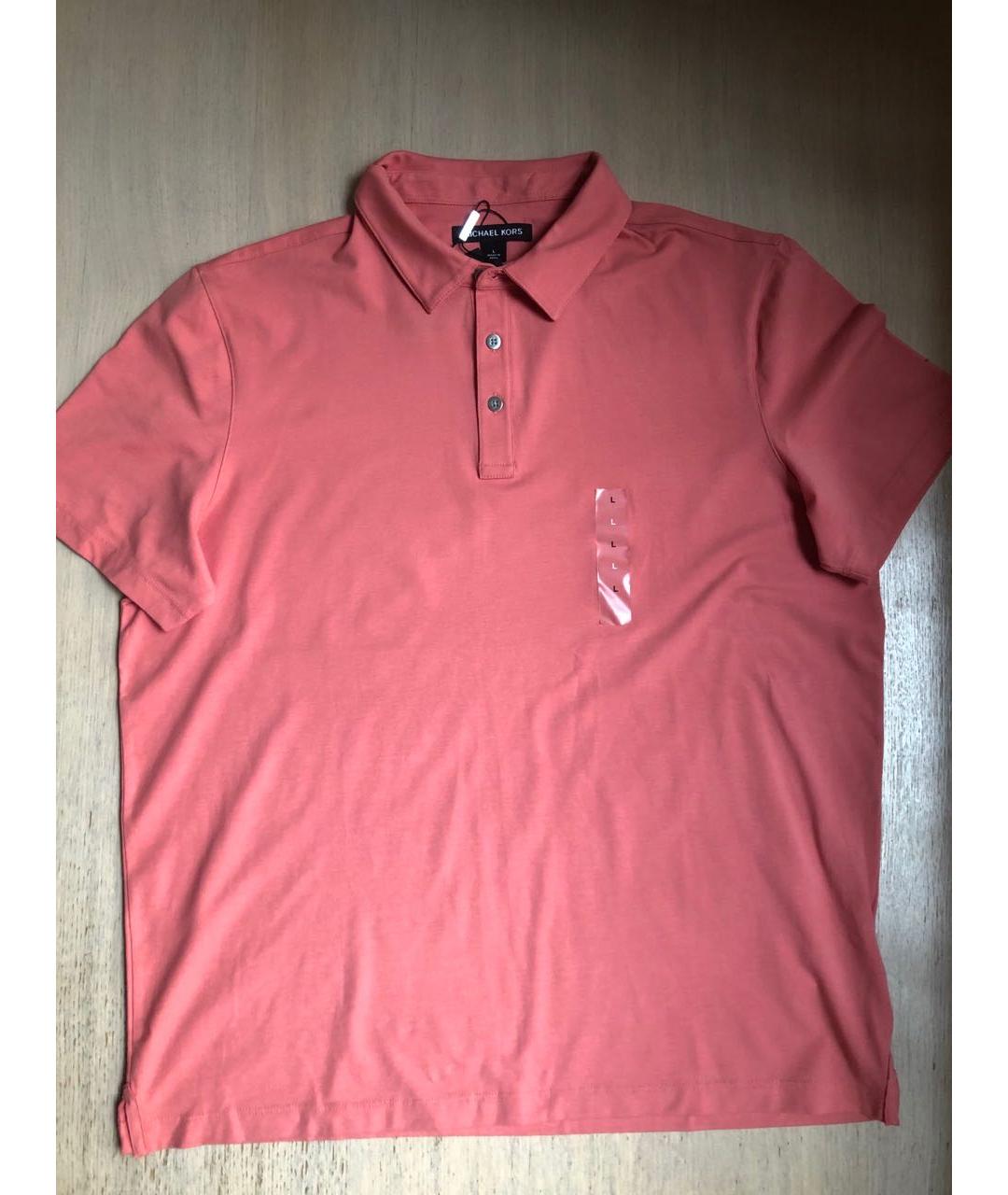 MICHAEL KORS Розовое хлопковое поло с коротким рукавом, фото 4
