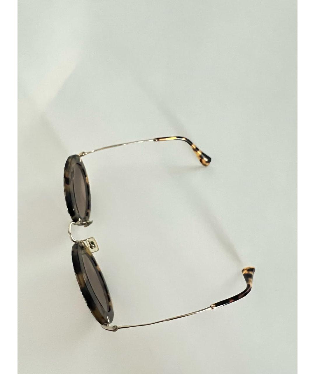 MIU MIU Коричневые металлические солнцезащитные очки, фото 3