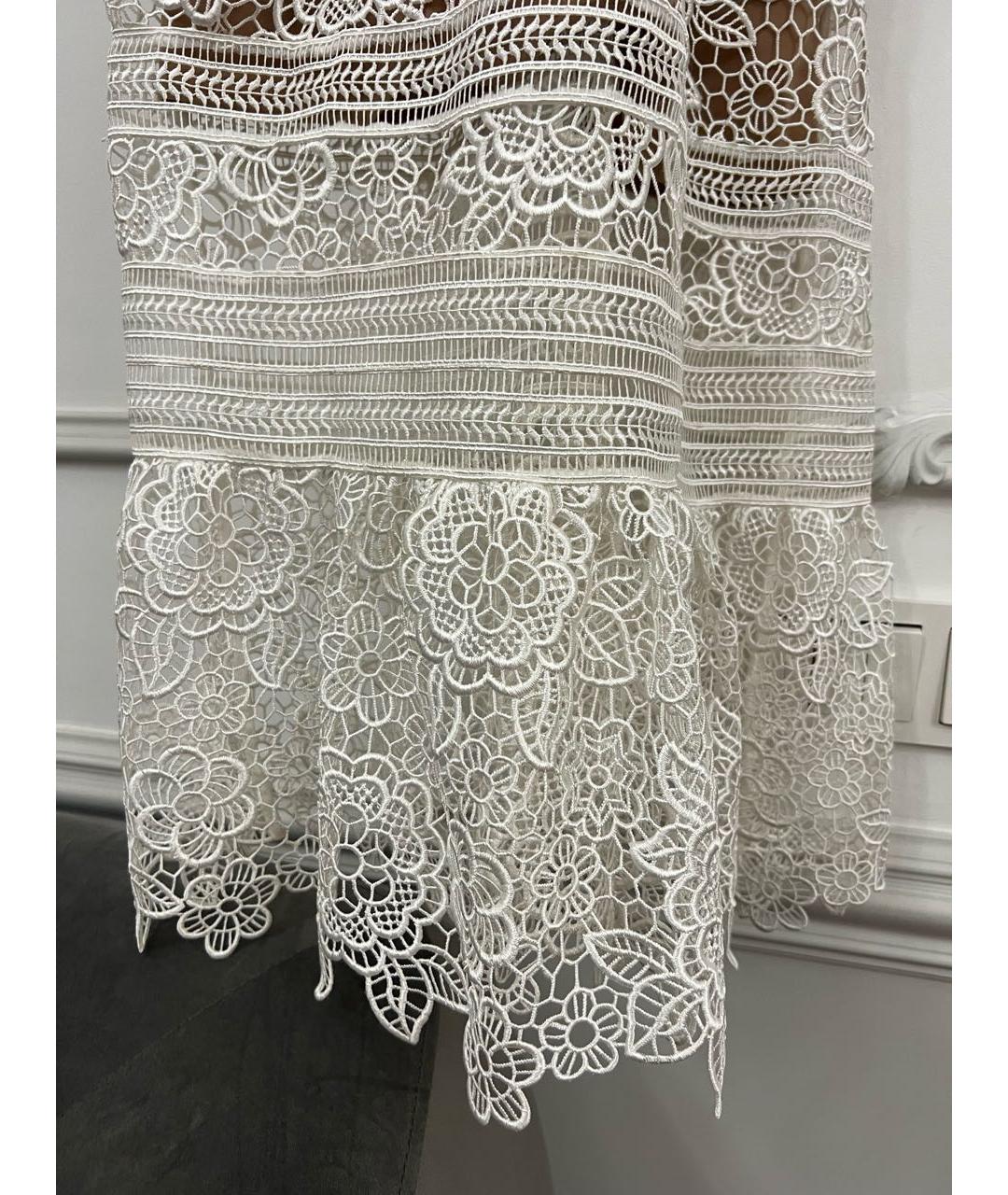 SELF-PORTRAIT Белое кружевное повседневное платье, фото 4