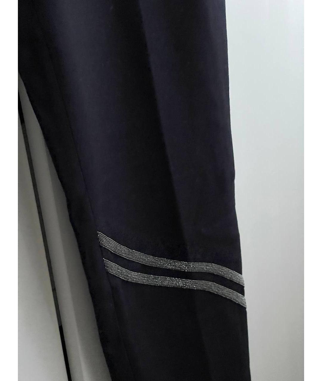 FABIANA FILIPPI Темно-синие шерстяные прямые брюки, фото 2