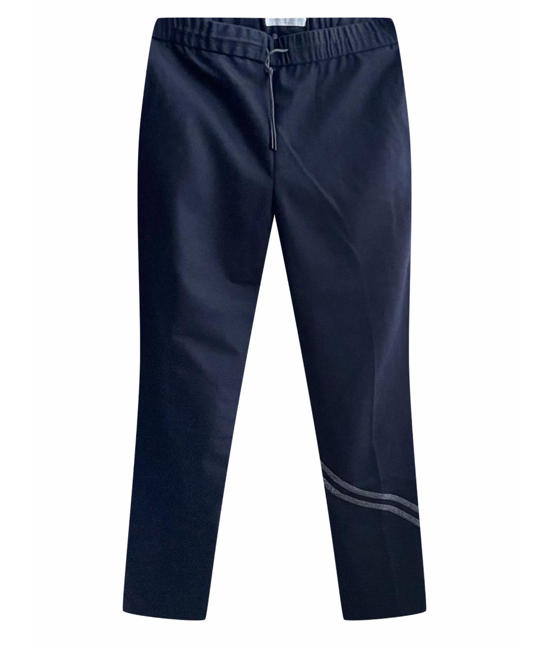 FABIANA FILIPPI Темно-синие шерстяные прямые брюки, фото 1