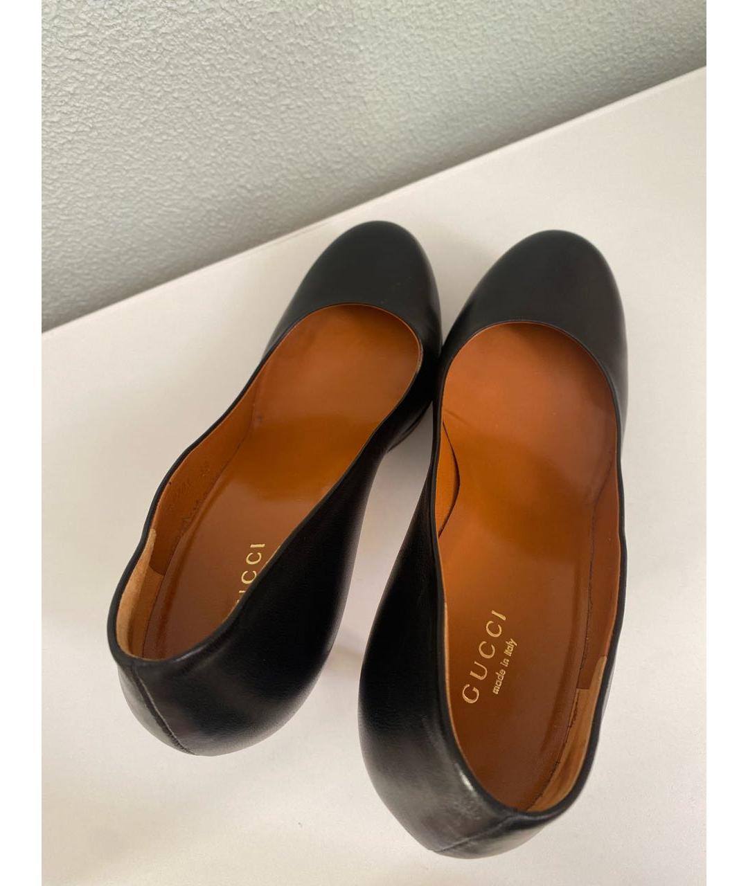 GUCCI Черные кожаные туфли, фото 3
