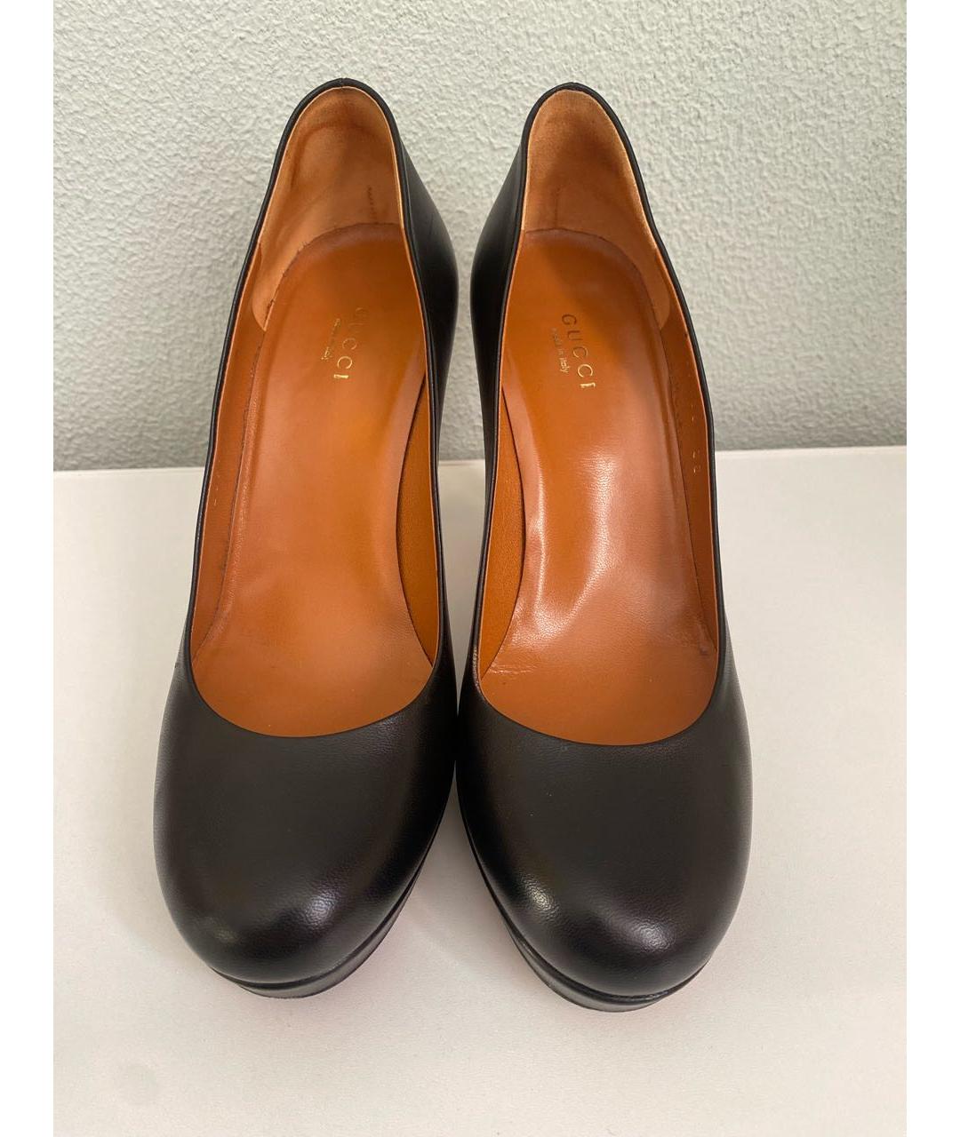 GUCCI Черные кожаные туфли, фото 2