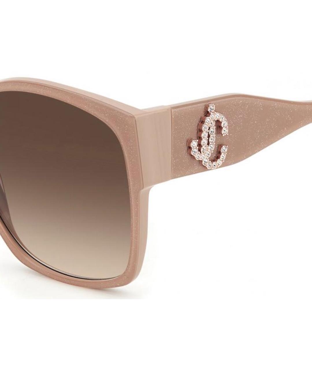 JIMMY CHOO Бежевые пластиковые солнцезащитные очки, фото 4
