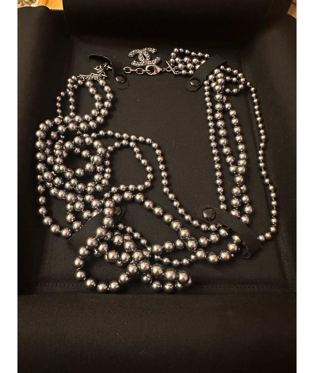 CHANEL Антрацитовое колье, фото 2