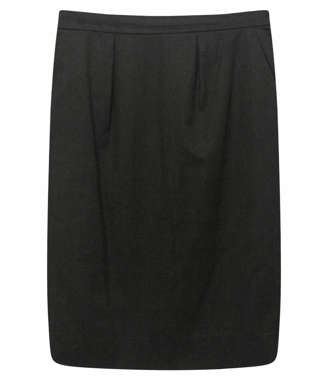YVES SAINT LAURENT VINTAGE Антрацитовая шерстяная юбка мини, фото 1