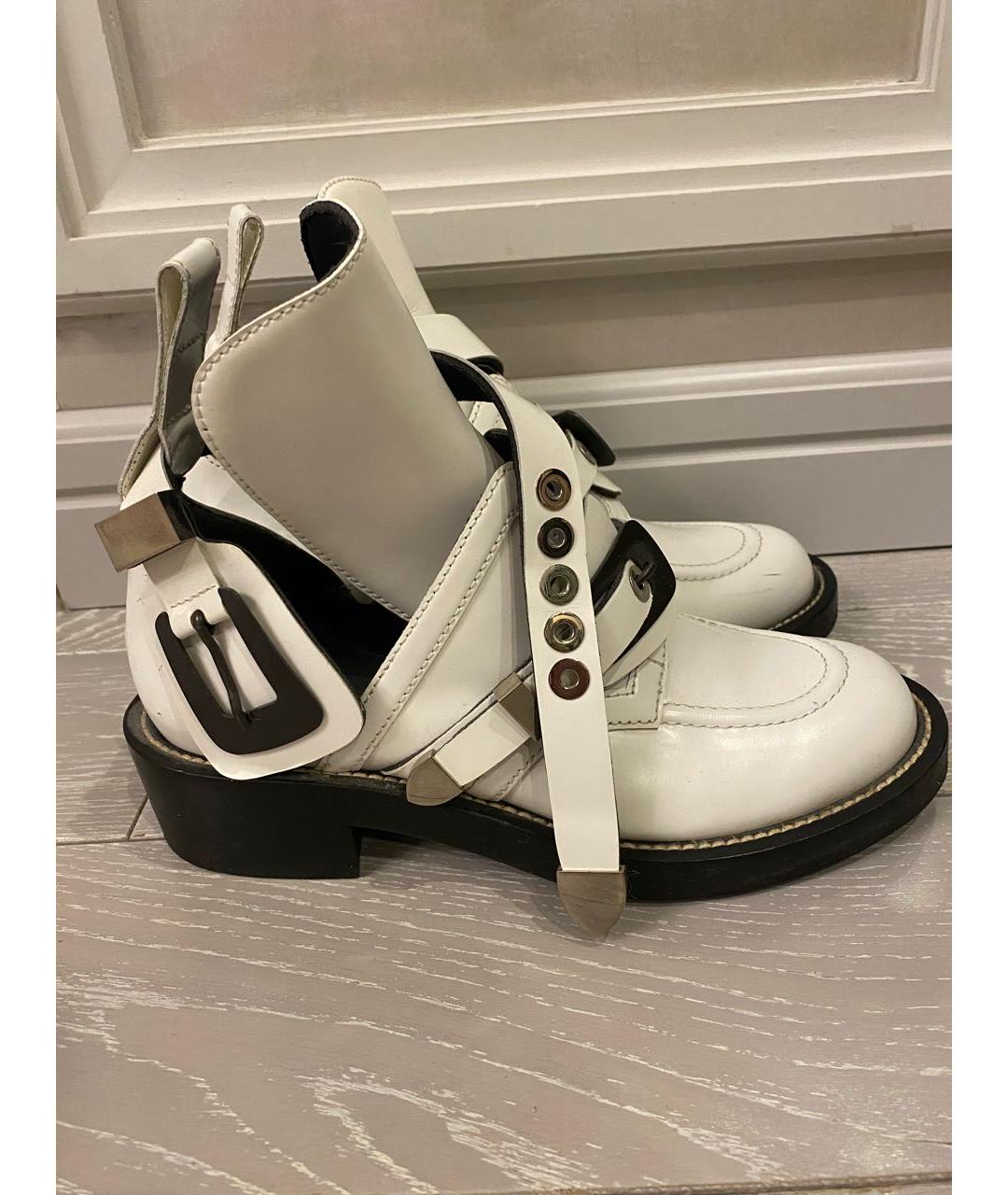 BALENCIAGA Белые кожаные ботинки, фото 5