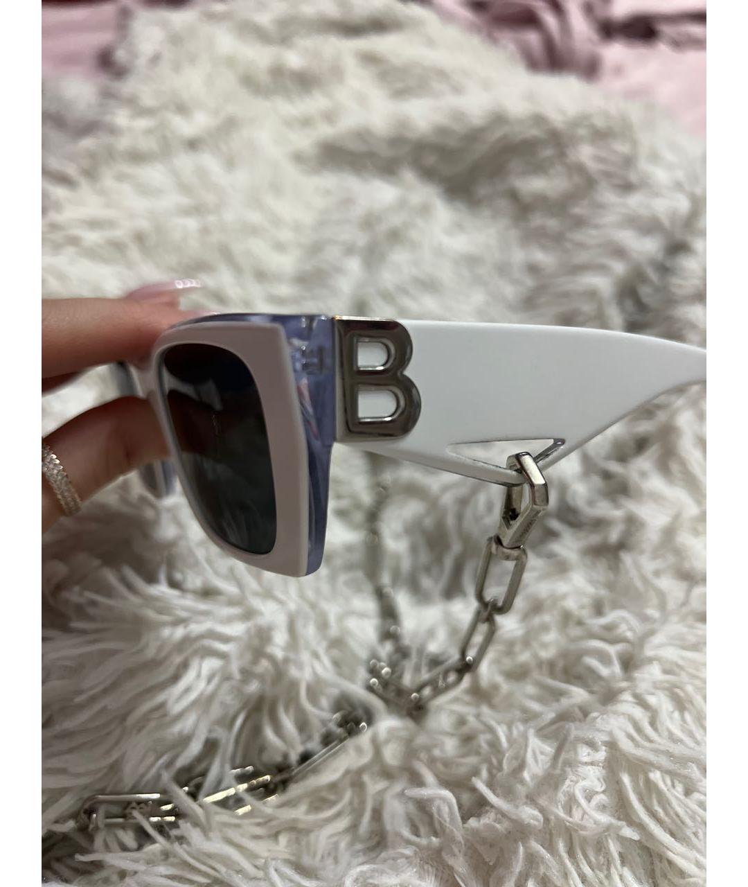 BURBERRY Белые солнцезащитные очки, фото 2
