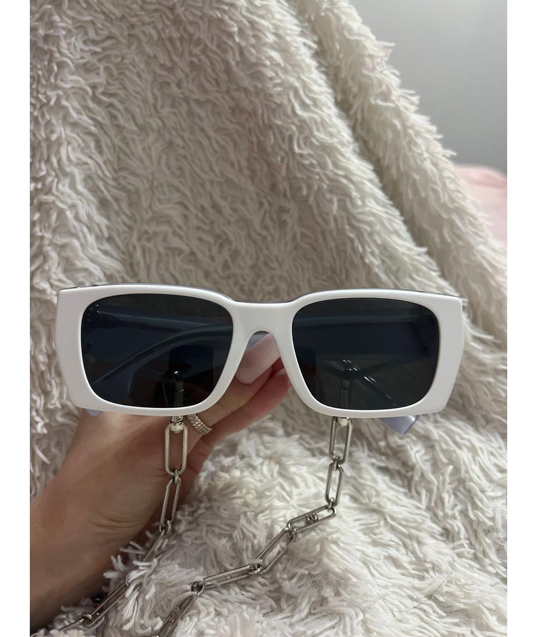 BURBERRY Белые солнцезащитные очки, фото 5