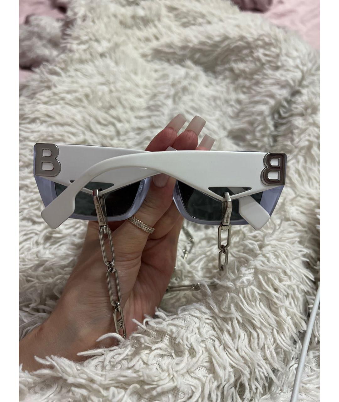 BURBERRY Белые солнцезащитные очки, фото 4