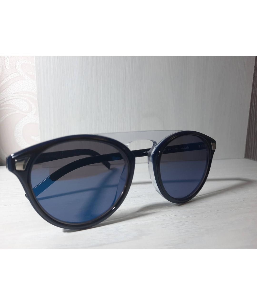 DIOR HOMME Синие пластиковые солнцезащитные очки, фото 4