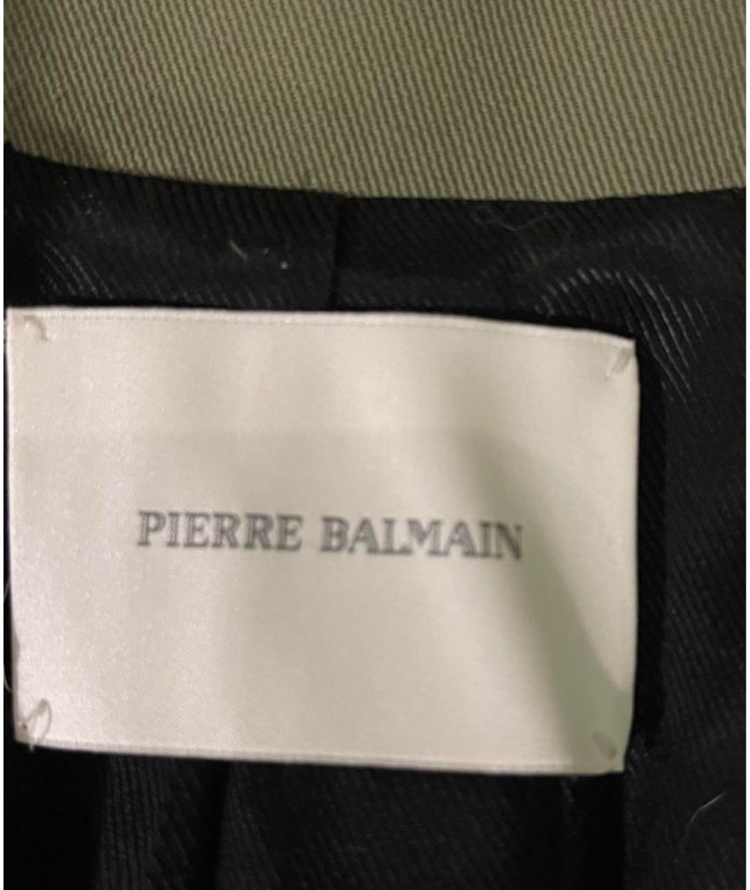 PIERRE BALMAIN Зеленый хлопковый жакет/пиджак, фото 8