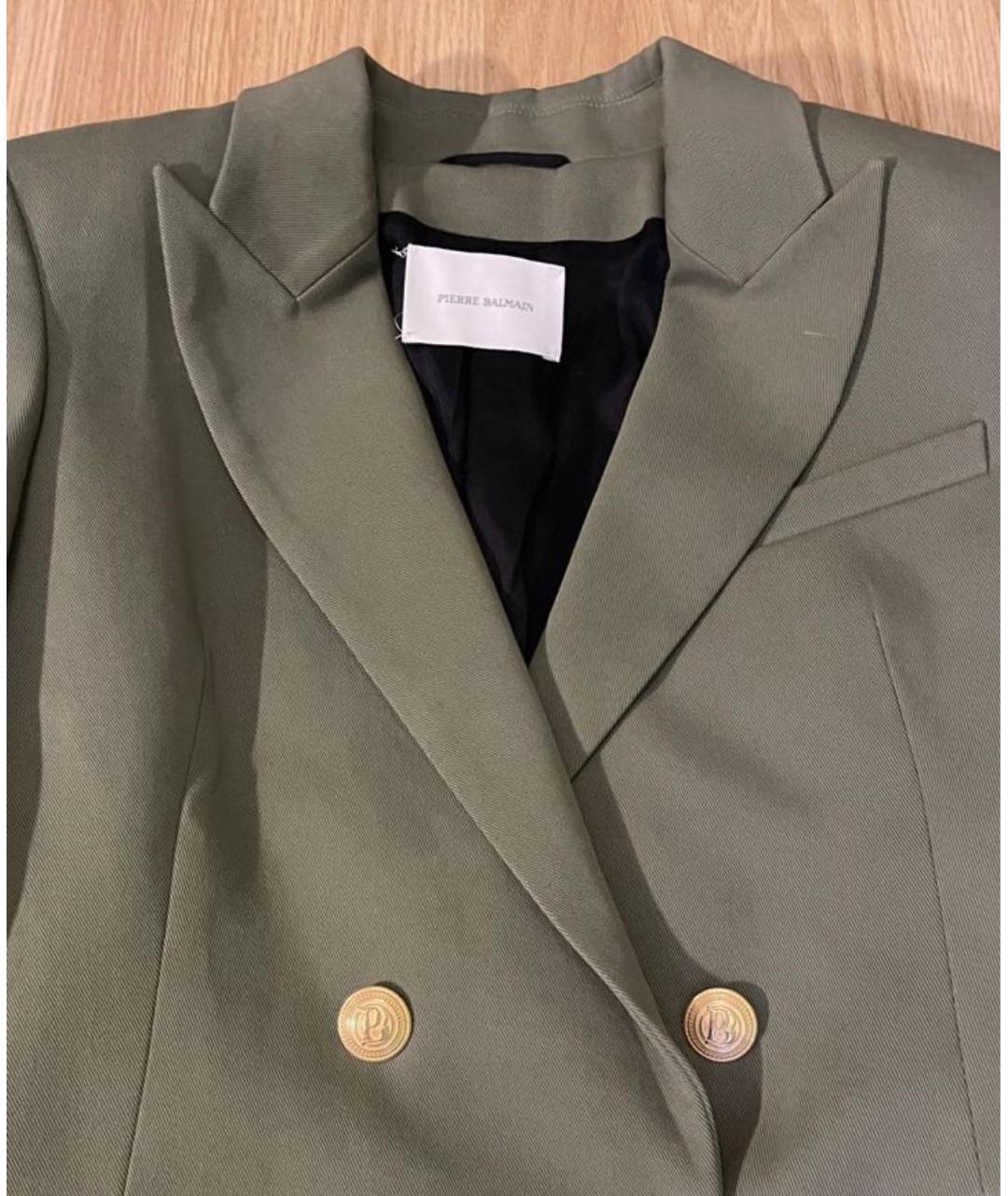 PIERRE BALMAIN Зеленый хлопковый жакет/пиджак, фото 4