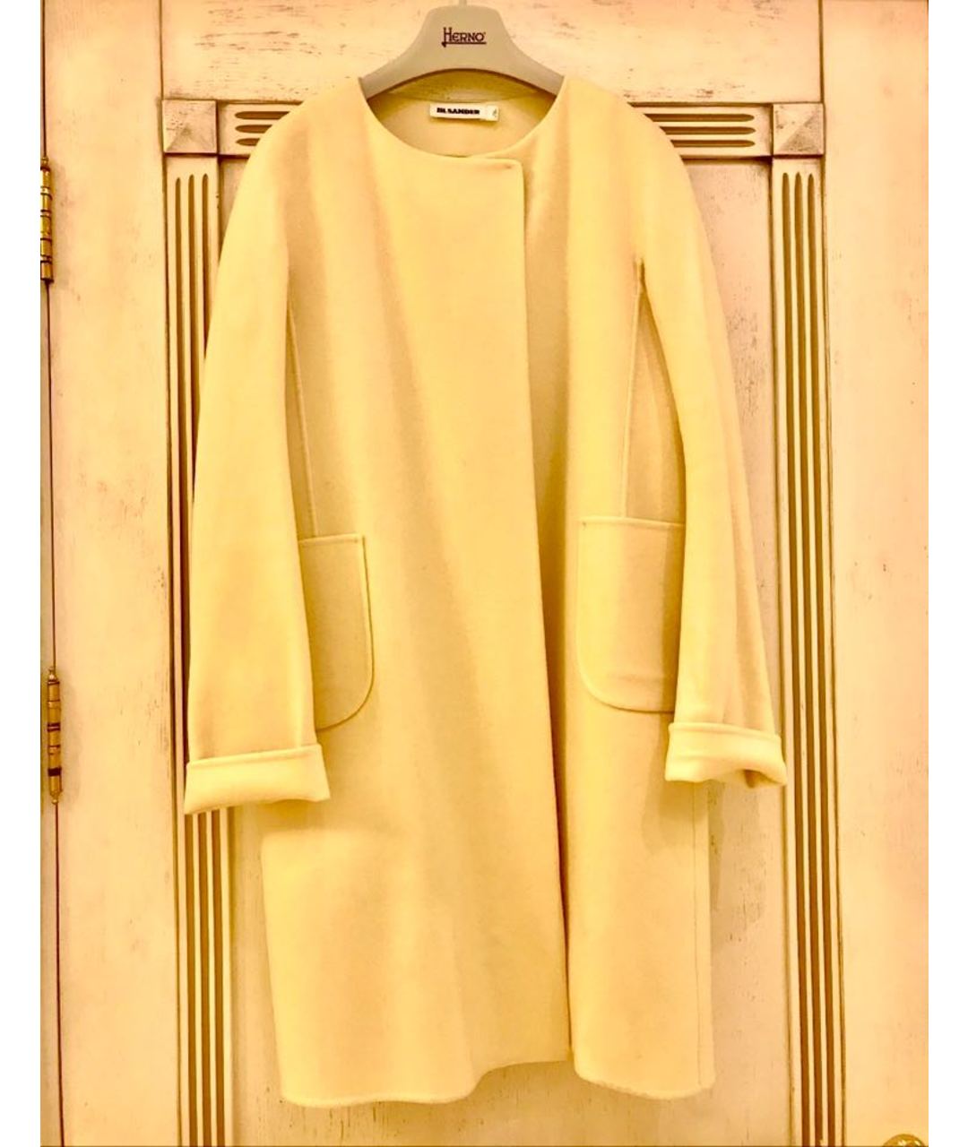 JIL SANDER Желтое кашемировое пальто, фото 6