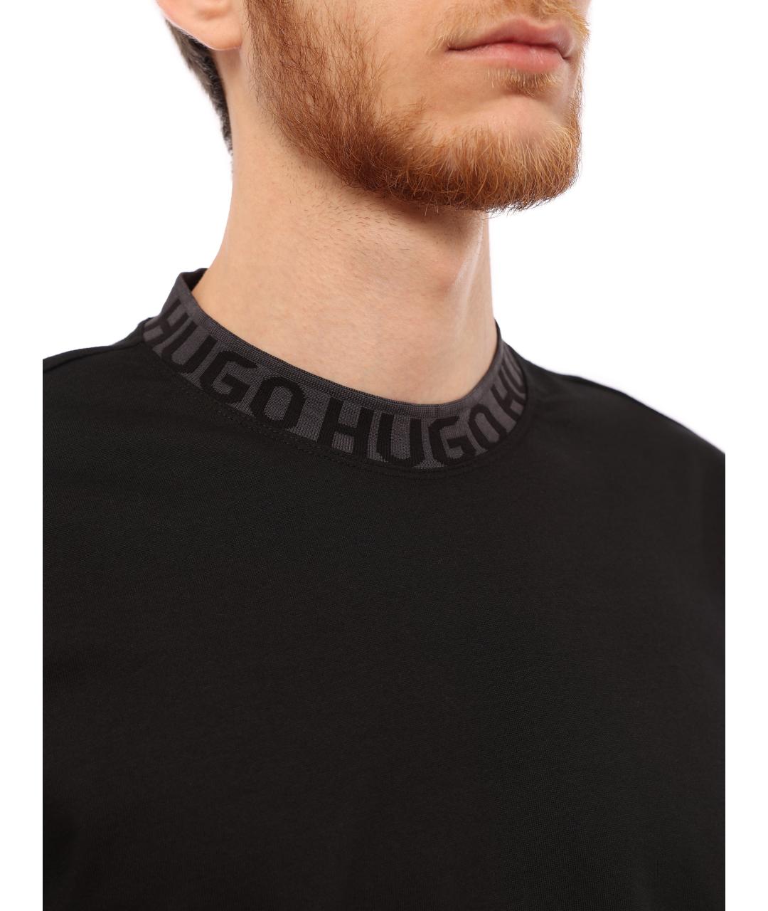 HUGO BOSS Черная хлопковая футболка, фото 5