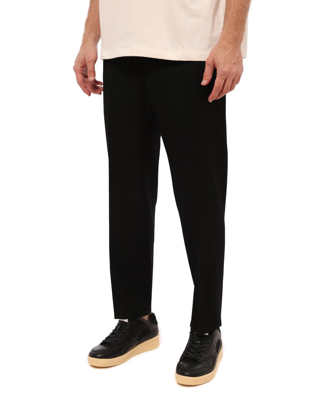 JIL SANDER Черные хлопковые классические брюки, фото 2