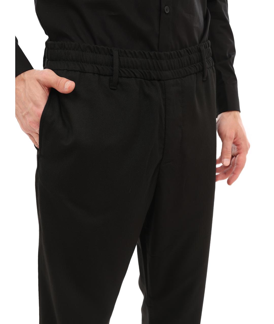 ARMANI EXCHANGE Черные хлопко-эластановые повседневные брюки, фото 2