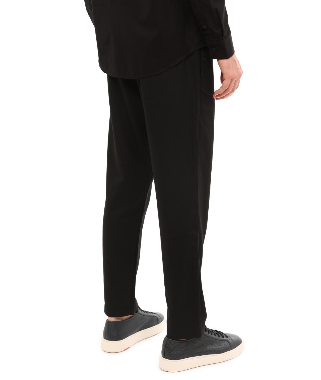 ARMANI EXCHANGE Черные хлопко-эластановые повседневные брюки, фото 5