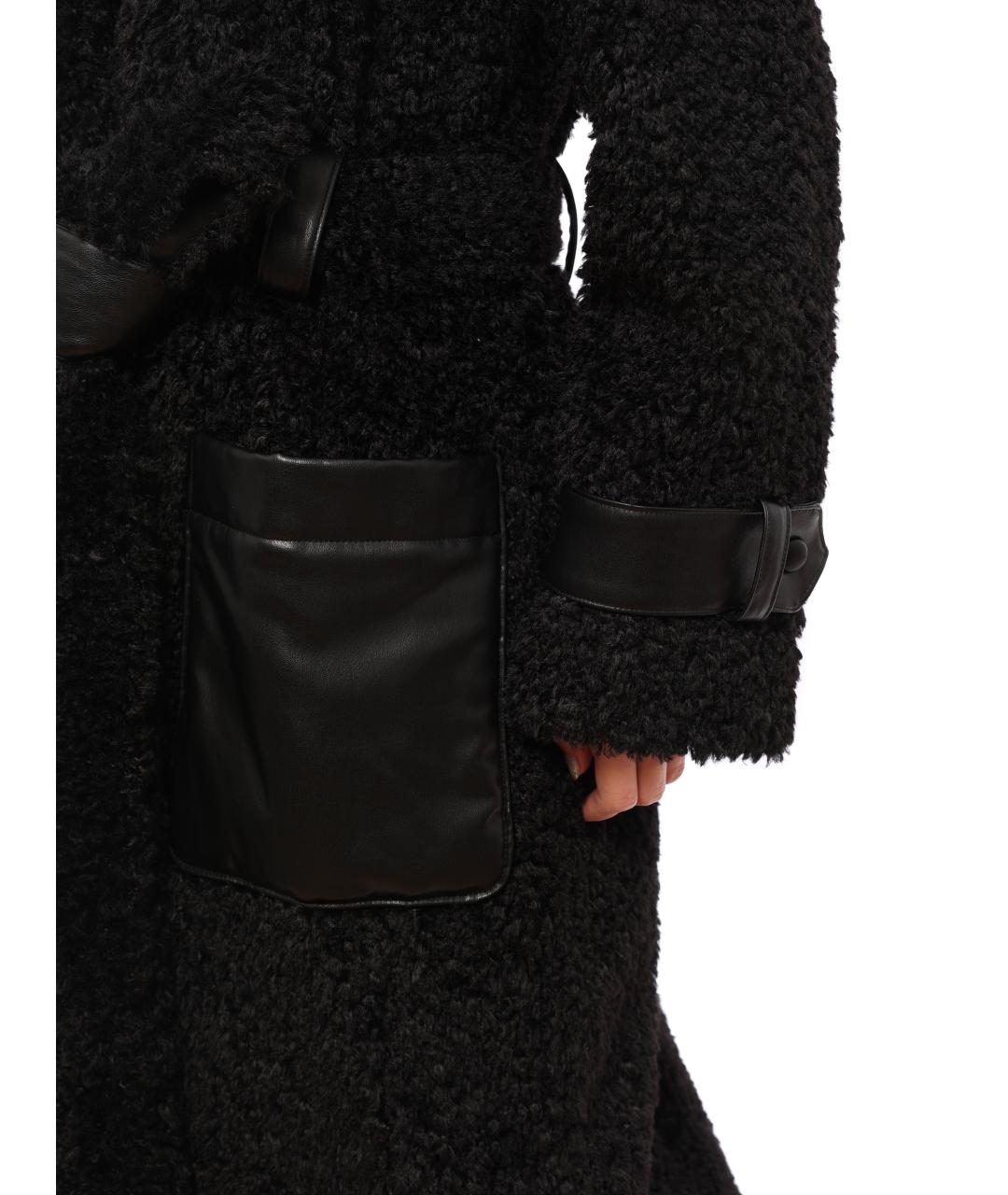 HUGO BOSS Черное полиэстеровое пальто, фото 4