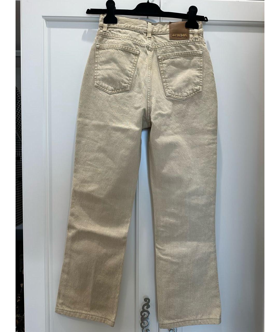 JACQUEMUS Бежевые хлопковые прямые джинсы, фото 2