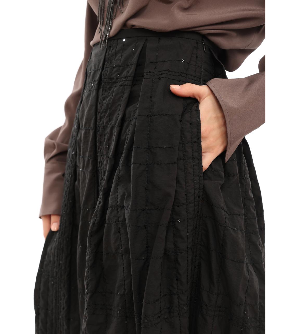 BRUNELLO CUCINELLI Черная юбка миди, фото 4
