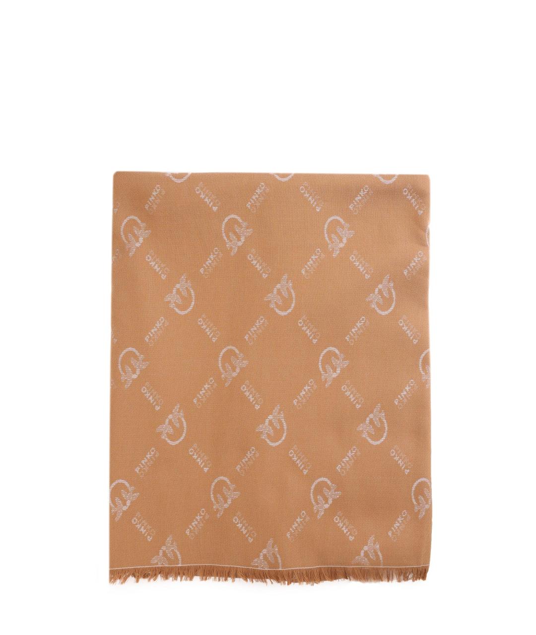 PINKO Бежевый хлопковый шарф, фото 5