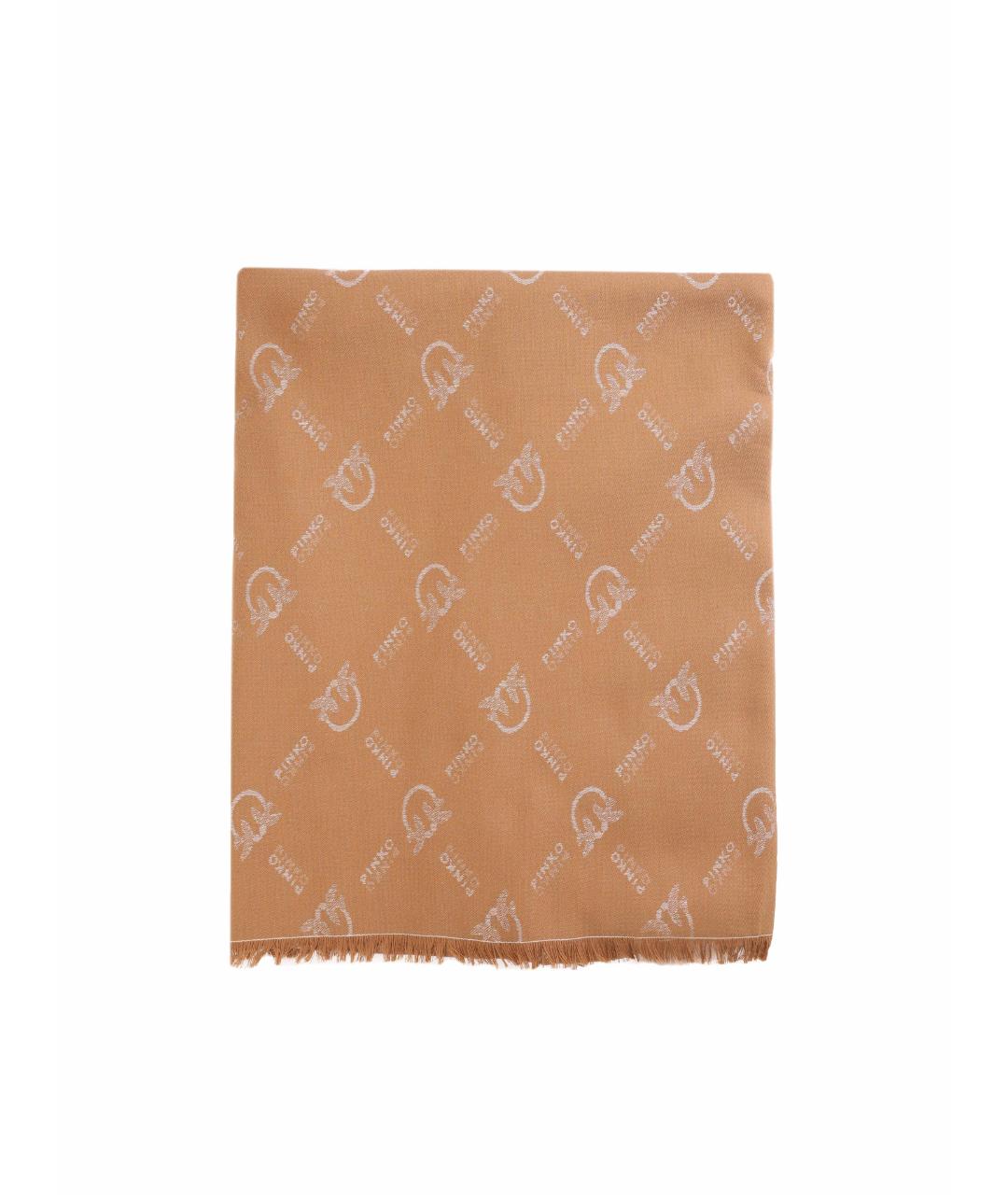 PINKO Бежевый хлопковый шарф, фото 1