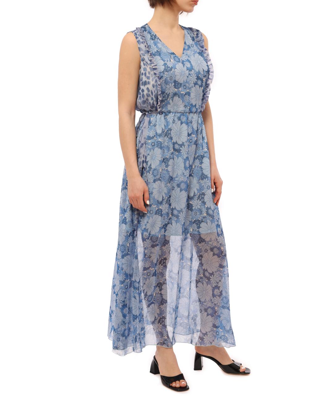 LIU JO Голубое полиэстеровое повседневное платье, фото 2