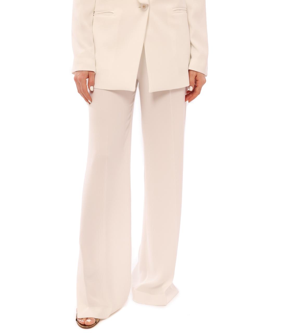 LIU JO Белые полиэстеровые прямые брюки, фото 2