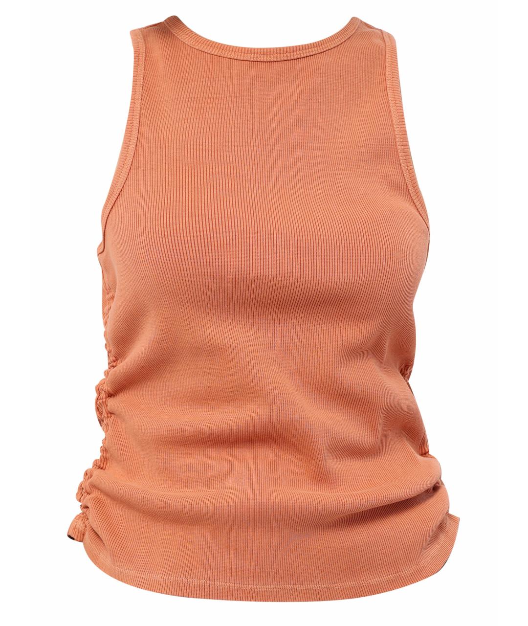 HUGO BOSS Оранжевая хлопко-эластановая футболка, фото 1