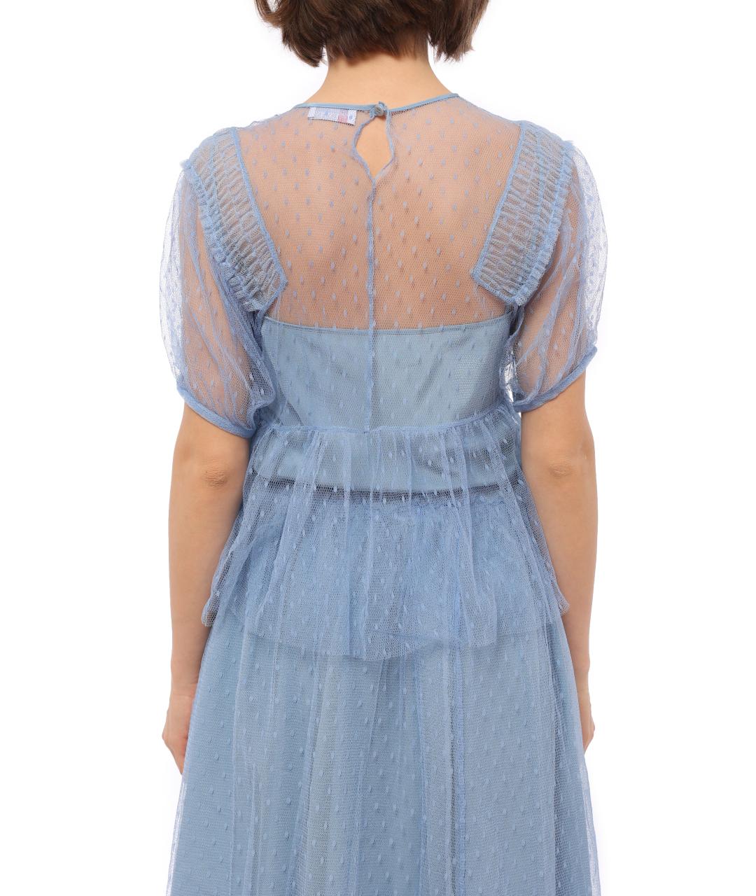 RED VALENTINO Голубая полиамидовая футболка, фото 8