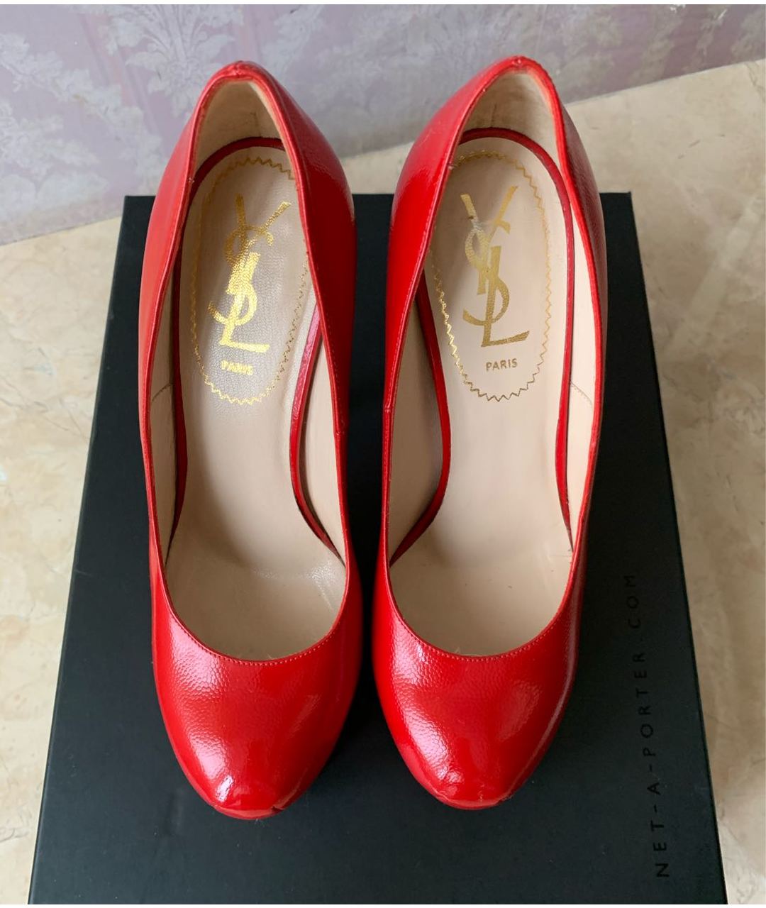 YVES SAINT LAURENT VINTAGE Красные туфли из лакированной кожи, фото 3