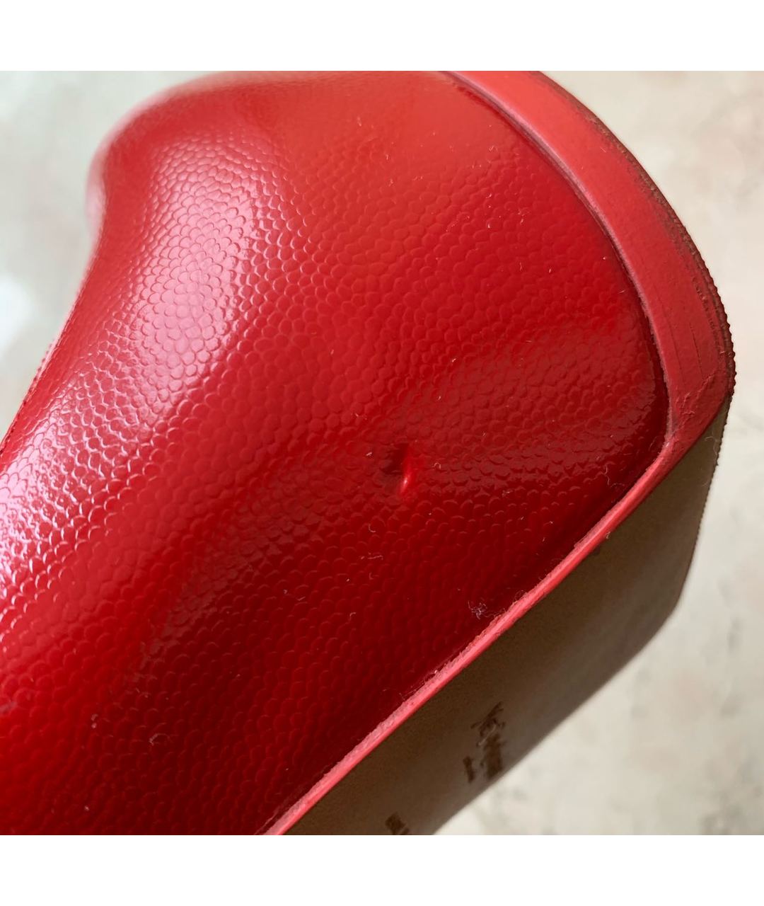 YVES SAINT LAURENT VINTAGE Красные туфли из лакированной кожи, фото 6