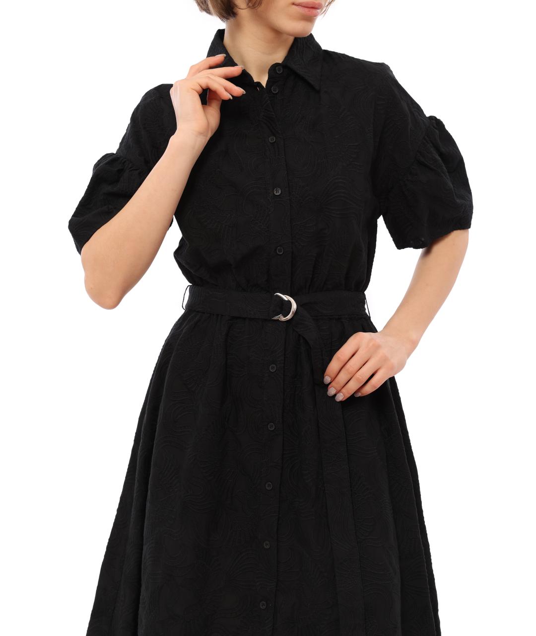 KENZO Черное хлопковое повседневное платье, фото 5
