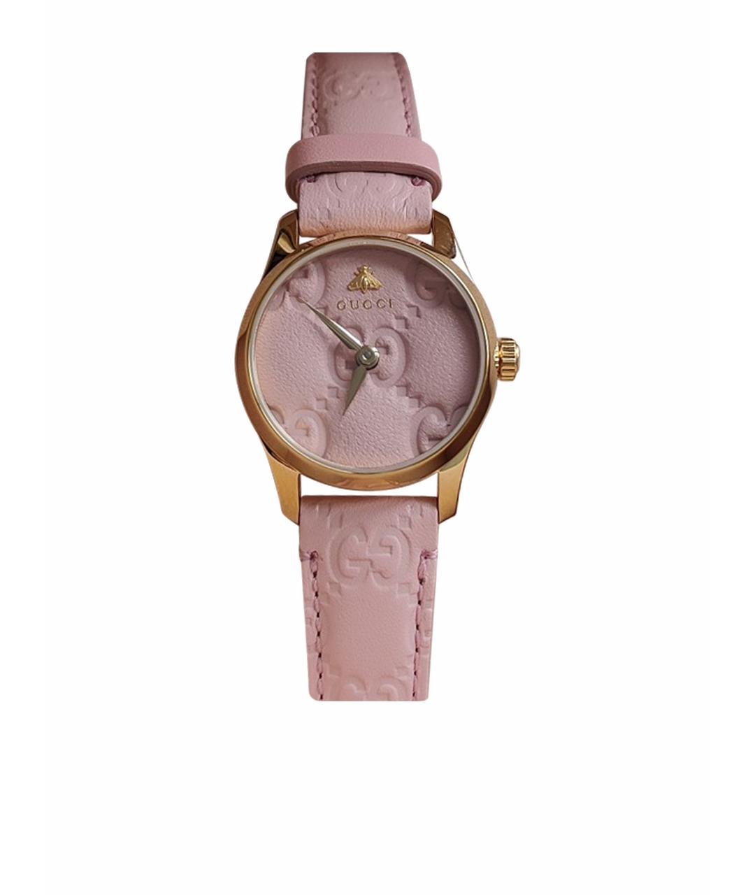 GUCCI Розовые металлические часы, фото 1