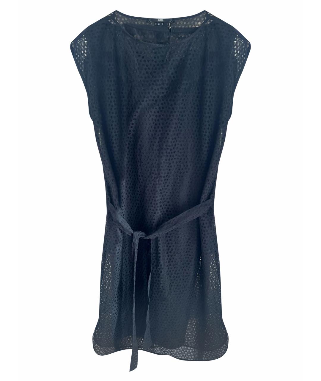 HUGO BOSS Черное хлопко-эластановое повседневное платье, фото 1
