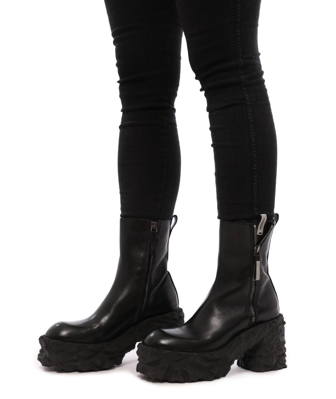 PREMIATA Черные кожаные ботильоны, фото 3