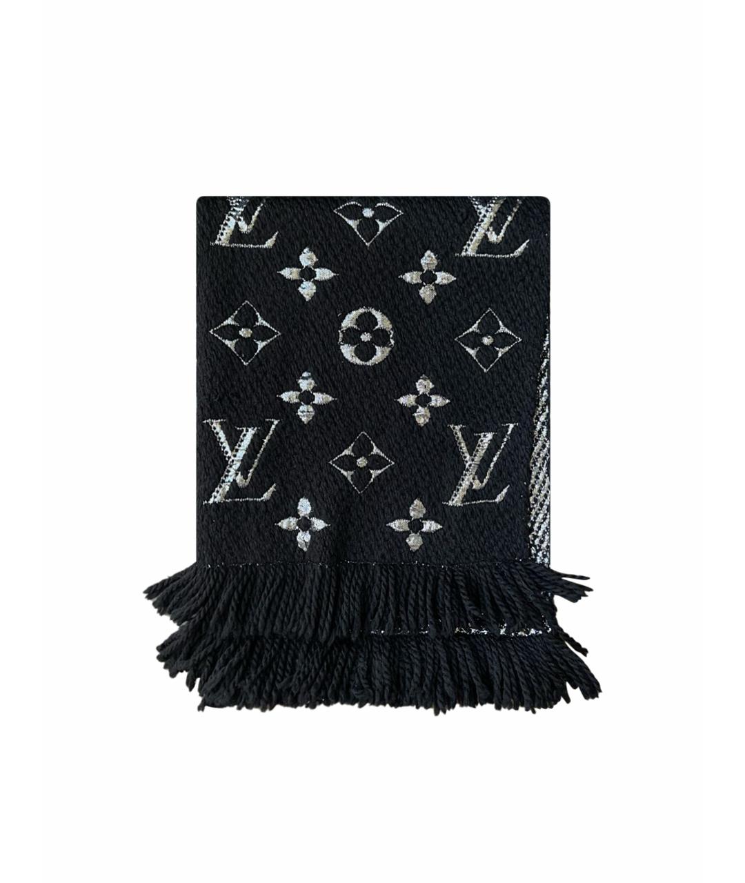 LOUIS VUITTON Черный шерстяной шарф, фото 1
