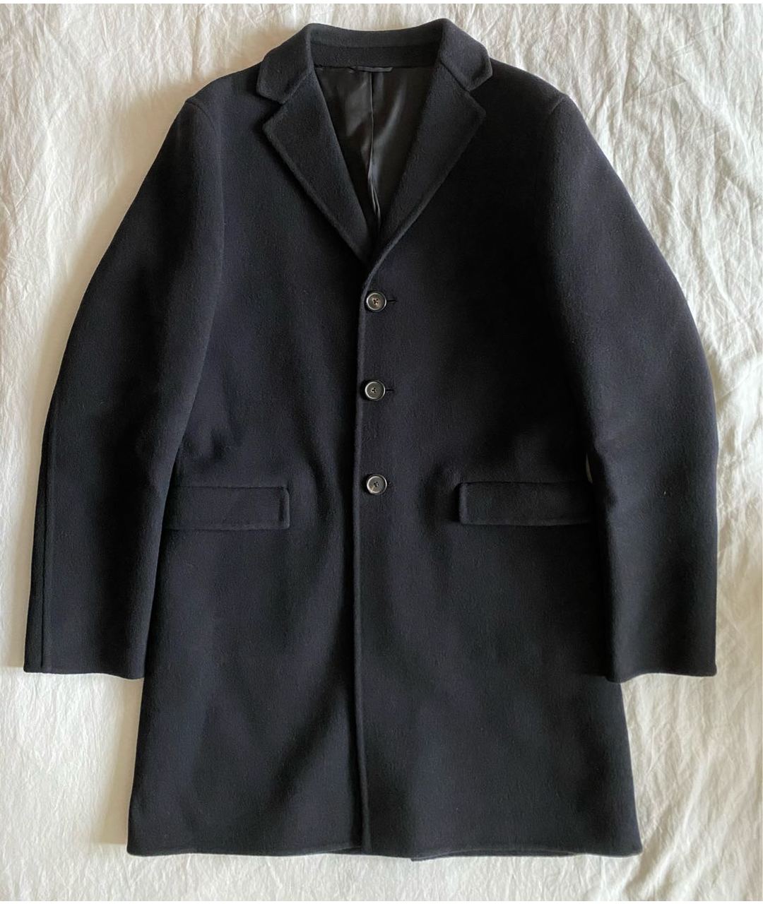 JIL SANDER Темно-синее шерстяное пальто, фото 5