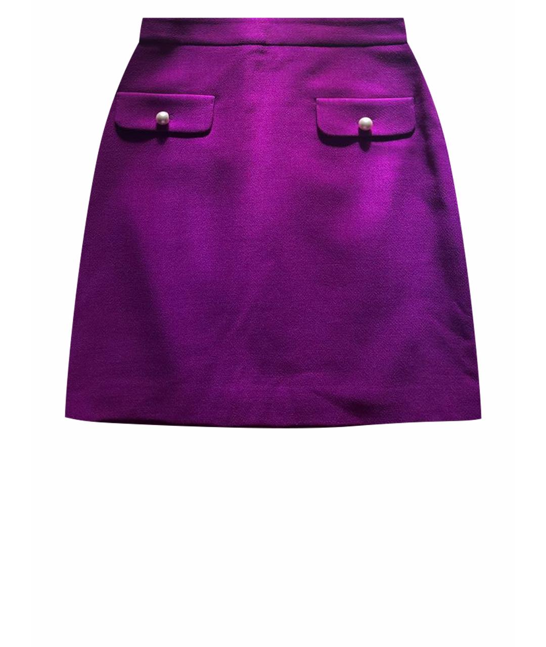 BOUTIQUE MOSCHINO Фиолетовая юбка мини, фото 1