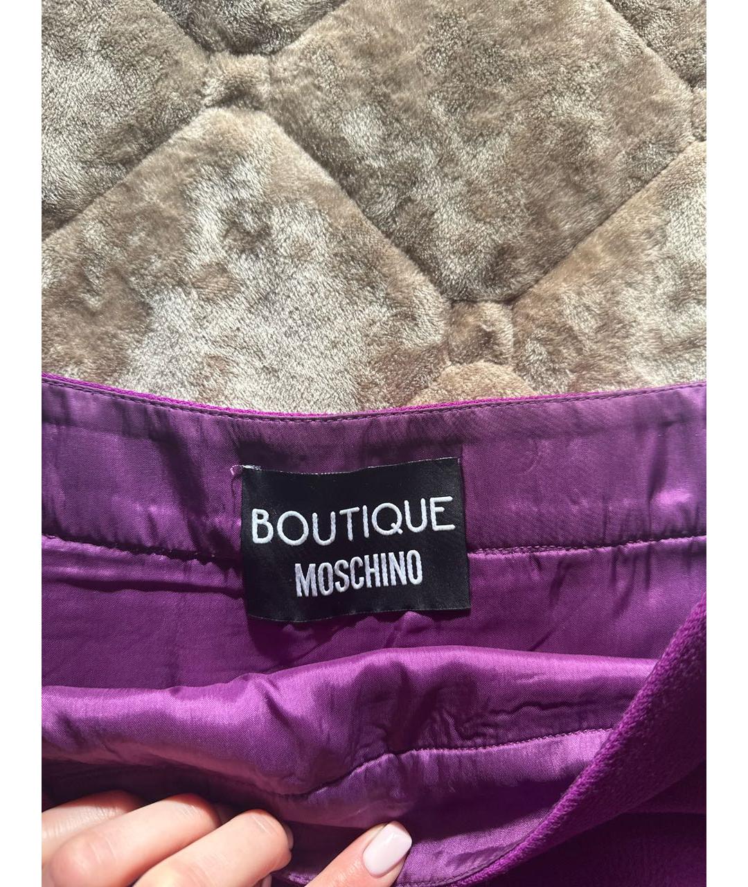 BOUTIQUE MOSCHINO Фиолетовая юбка мини, фото 2