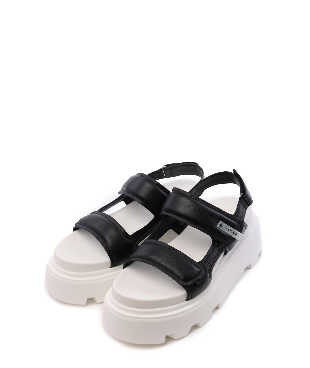 PREMIATA Черные кожаные босоножки, фото 5