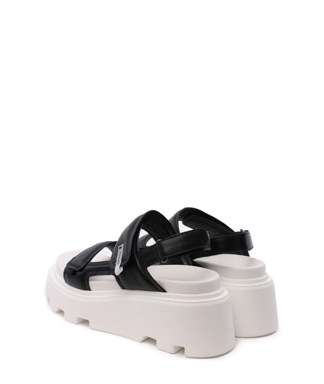 PREMIATA Черные кожаные босоножки, фото 2