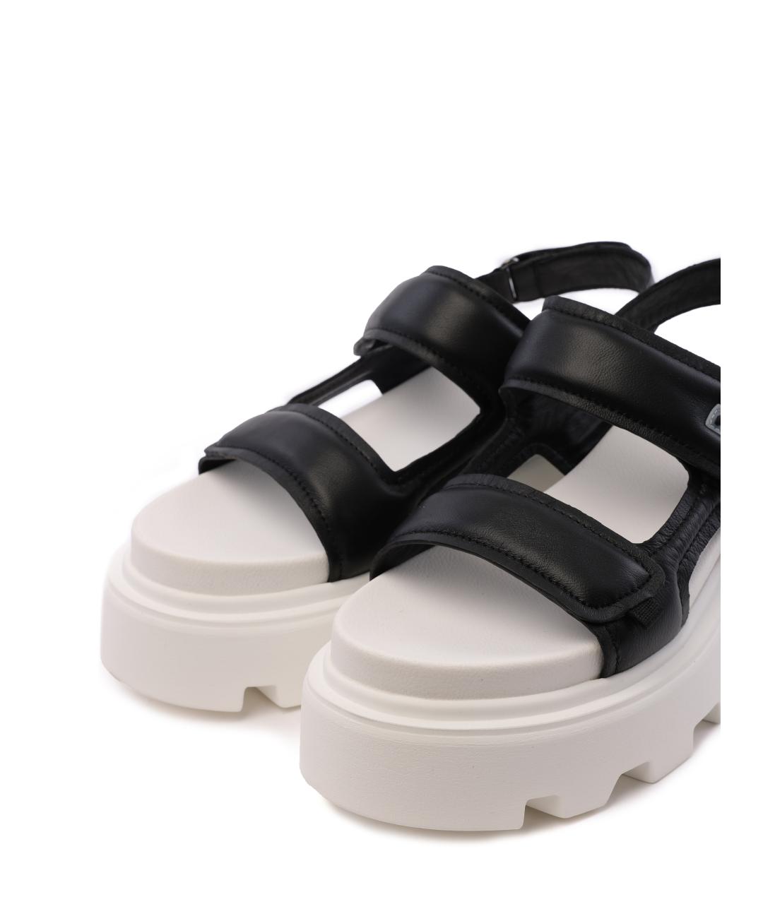 PREMIATA Черные кожаные босоножки, фото 4