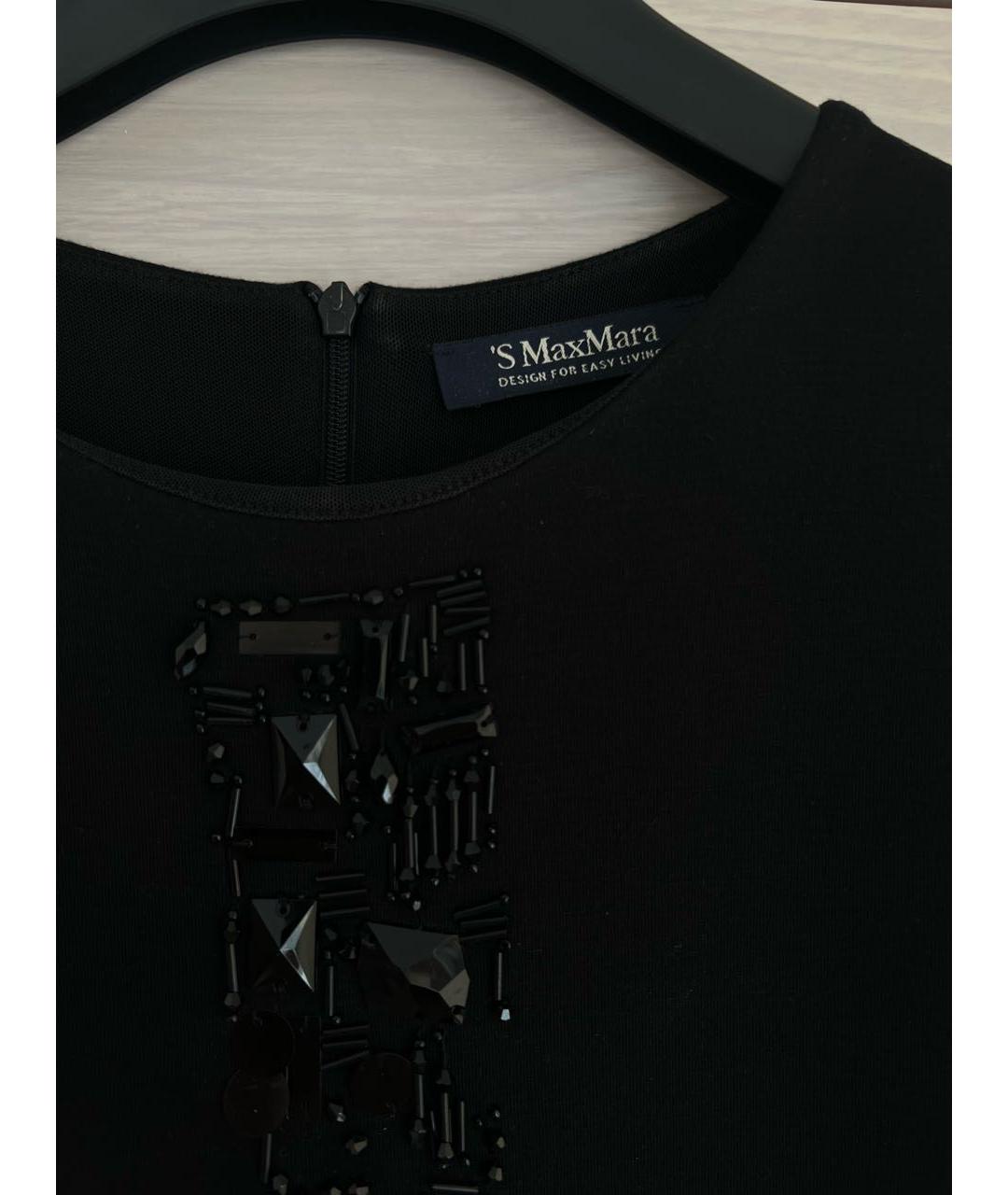 'S MAX MARA Черное вискозное платье, фото 6
