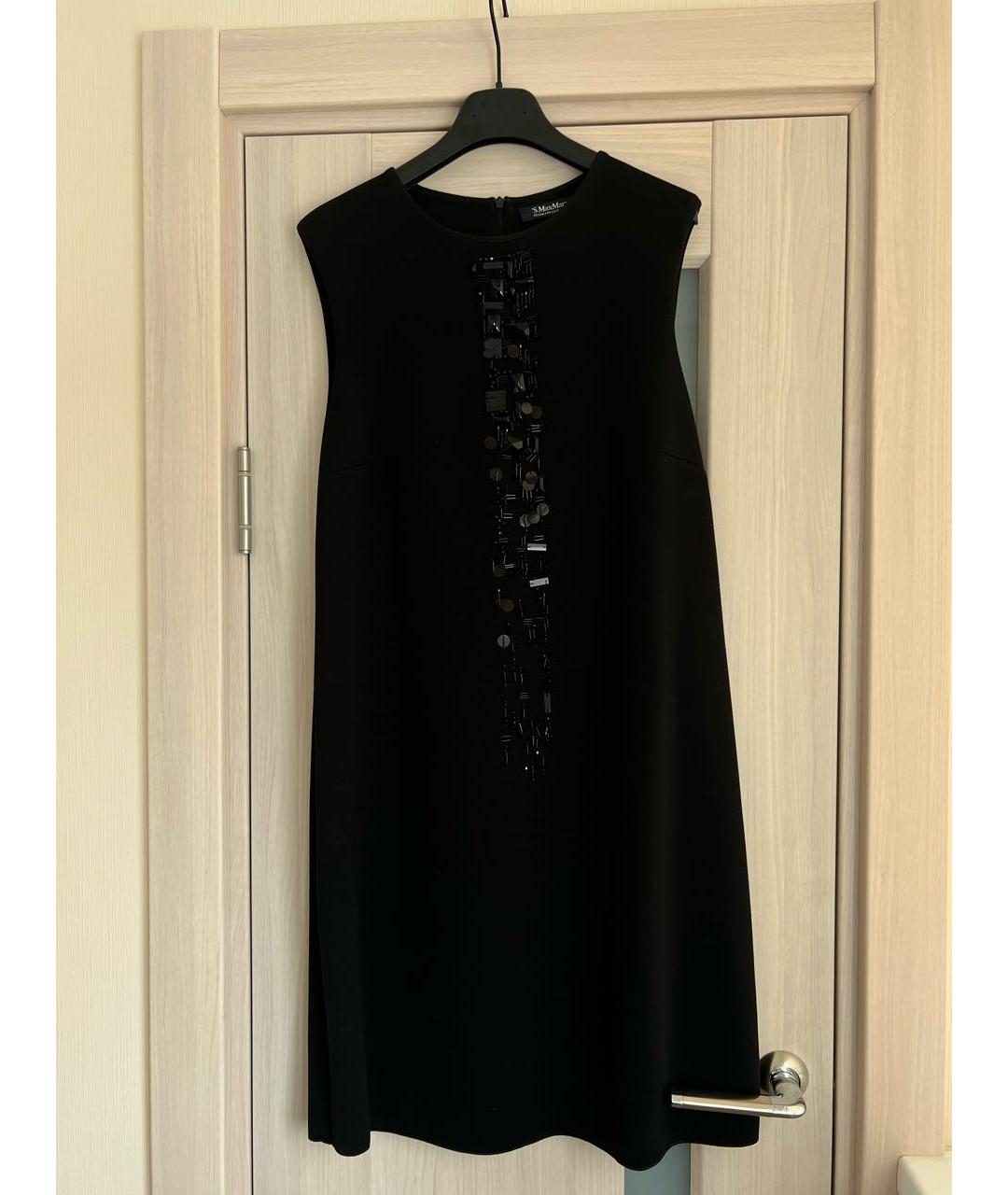 'S MAX MARA Черное вискозное платье, фото 5
